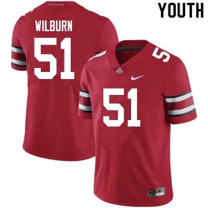 NCAA Ohio State Buckeyes Youth #51 Trayvon Wilburn Scarlet Nike Football College Jersey QJW7845VU